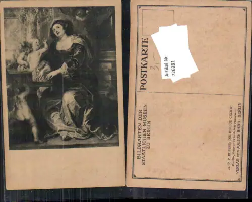 726281 Künstler AK Peter Paul Rubens Die Heilige Cäcilie Engel Religion