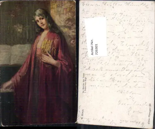 726301 Künstler AK W. Winck Im Reiche der Töne Frau steht b. Klavier Engel Musik