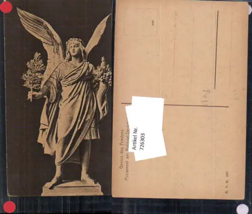 726303 Statue Postament am National-Denkmal Genius des Friedens Engel