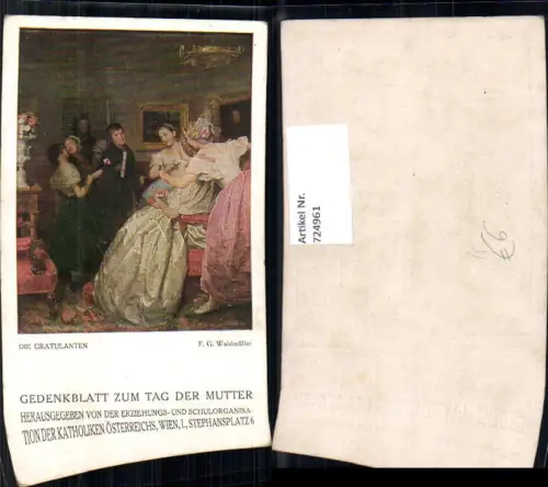 724961 Künstler AK F. G. Waldmüller Muttertag Die Gratulanten