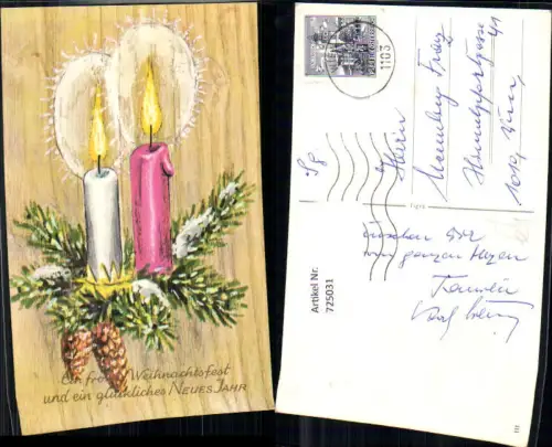 725031 Weihnachten Tannenzweig Kerzen Zapfen
