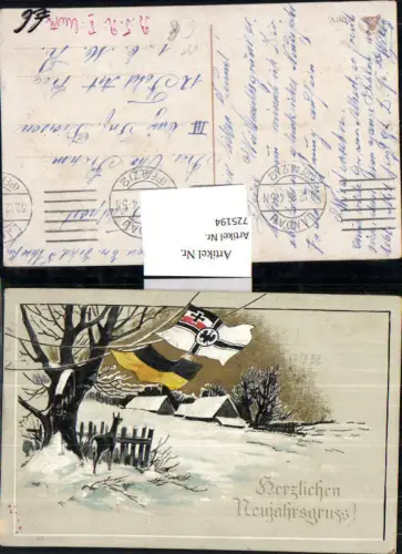 725194 Neujahr Patriotik Flagge Fahnen Winter Landschaft Stp. Landau Pfalz