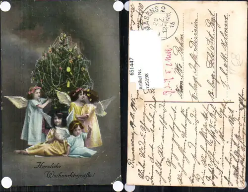 725198 Weihnachten Engel Weihnachtsbaum Stp. Pirmasens Feldpost