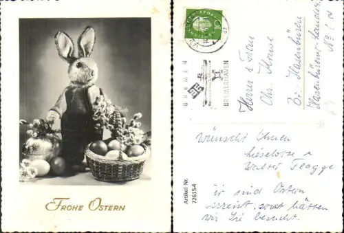 726154 Ostern Hasenfigur Korb mit Ostereier