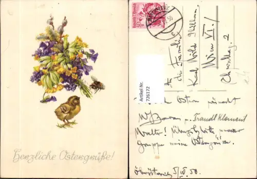 726172 Ostern Biene Blumenstrauß Küken Blumen