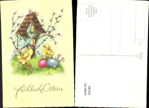 726184 Ostern Glocke Küken Bunte Eier Palmkätzchen