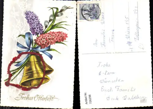 726198 Ostern Glocken Schleife Blumen Palmkätzchen