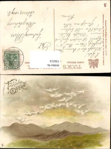 726213 Künstler AK Ostern Vögel Landschaft pub Raphael Tuck Sons 490