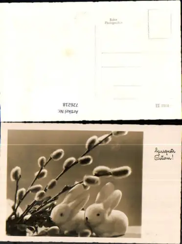 726218 Foto AK Ostern Hasenfiguren Palmkätzchen