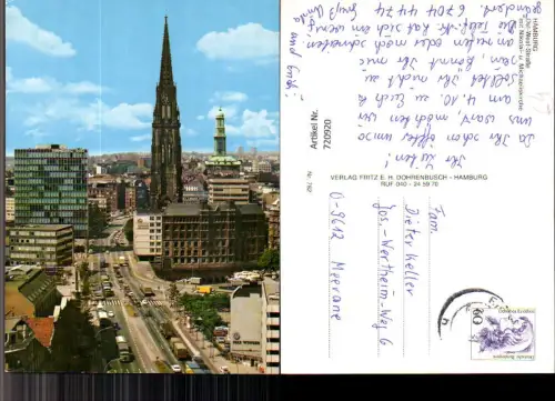 720920 Hamburg Ost-West-Straße m. Nikolai- u. Michaeliskirche Kirche