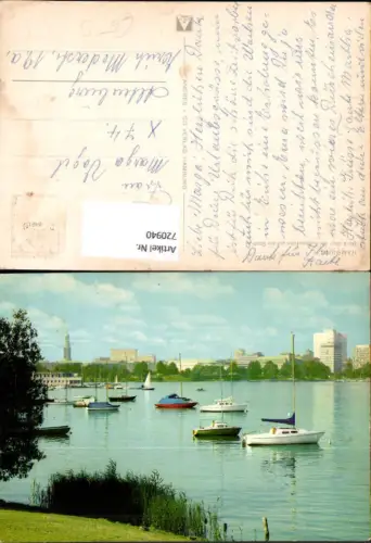 720940 Hamburg Blick über d. Außenalster a. d. Stadt Boote