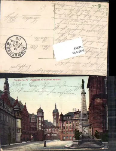 718818 Frankfurt am Main Paulsplatz Rathaus Feldpost Landau Pfalz