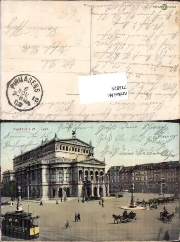 718825 Frankfurt am Main Oper Tram Tramway Straßenbahn Feldpost Landau Pirmasens