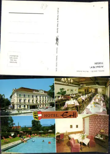 718584 Mehrbild AK Spittal a. d. Drau Hotel Ertl Ansicht Speisesaal Schwimmbad