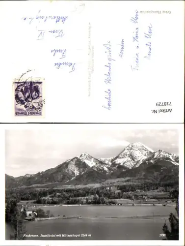 718729 Foto AK Faak am See Faakersee Inselhotel mit Mittagskogel