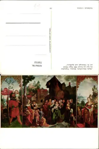 718732 Künstler AK Altar Obervellach Triptychon d. Jan van Scorel Sippe Christi Religion Detailansicht