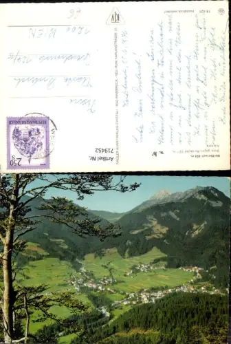 719452 Weißbriach Ansicht m. Baum i. Vordergrund Blick geg. Reiskofel