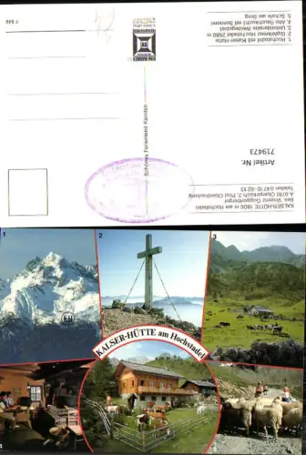 719473 Oberpirkach Oberdrauburg Kalser-Hütte a. Hochstadel Gipfelkreuz Schafe Rinder Kühe