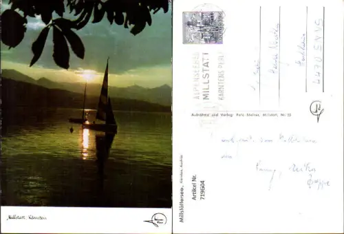 719604 Millstättersee Millstatt Segelboot Stimmungsbild