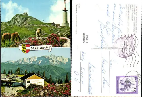 719606 Mehrbild AK Villacher Alpe Dobratsch Dt. Kirche Sendeturm Parkplatz Roßtratten b. Villach