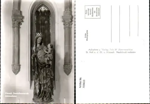 719613 Foto AK Friesach Dominikanerkirche Steinmadonna Statue