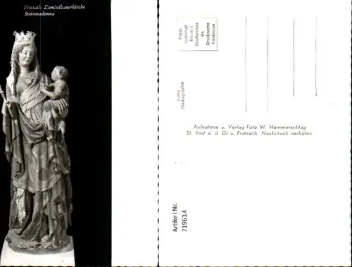 719614 Foto AK Friesach Dominikanerkirche Steinmadonna Detaiansicht