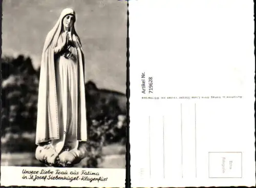 719628 Foto AK Klagenfurf St Josef Siebenhügel Liebe Frau aus Fatima