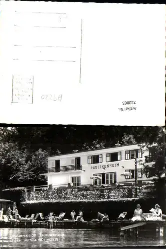 720865 Foto AK Velden Auen a. Wörthersee Strandpension Paulinenheim Badeufer