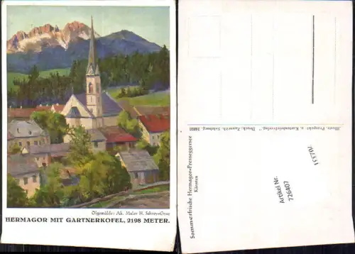 726407 Künstler AK H. Schrey Hermagor Gartnerkofel