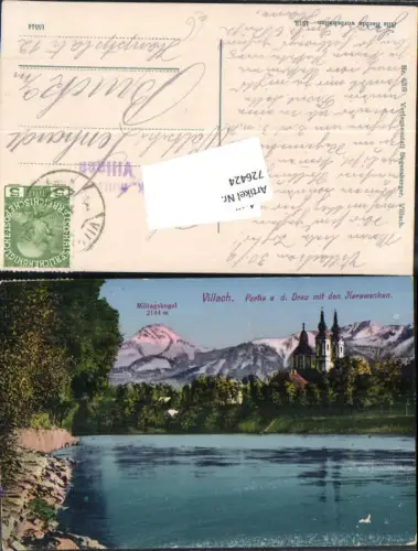 726424 Villach Partie an der Drau Feldpost Militär Zensur