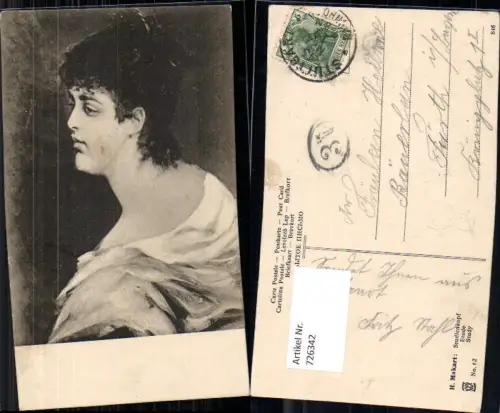 726342 Künstler AK H. Makart Studienkopf Frau Portrait