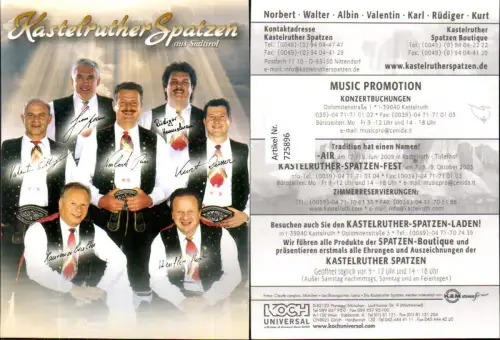 725896 Musik Kastelruther Spatzen aus Südtirol Autogramm Autogramme Tracht