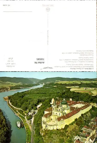 720585 Fliegeraufnahme Melk a. d. Donau Wachau Benediktinerstift pub Alpine Luftbild FÖ 63369