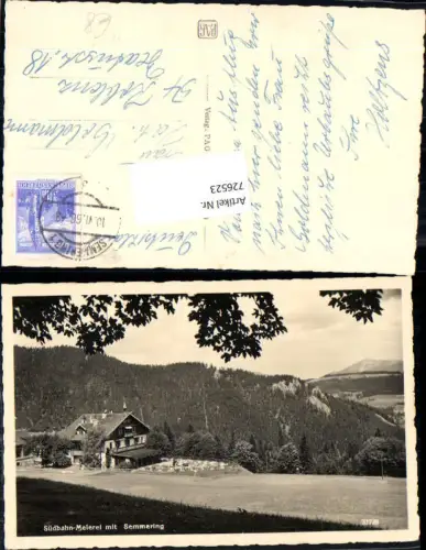 726523 Semmering Südbahn-Meierei Prein Payerbach Reichenau Bez. Neunkirchen