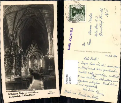 719895 St Wolfgang im Salzkammergut Kirche m. Altar Innenansicht