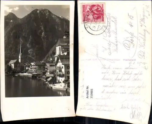 719901 Foto AK Hallstatt Ansicht m. Kirche