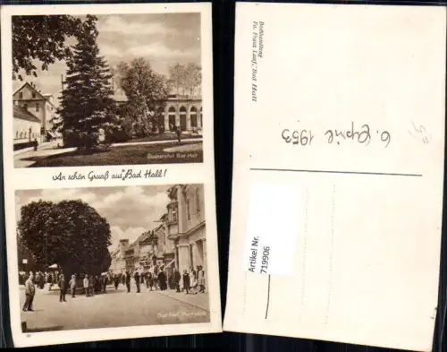 719906 Mehrbild AK Bad Hall Marktplatz Badeanstalt 1953
