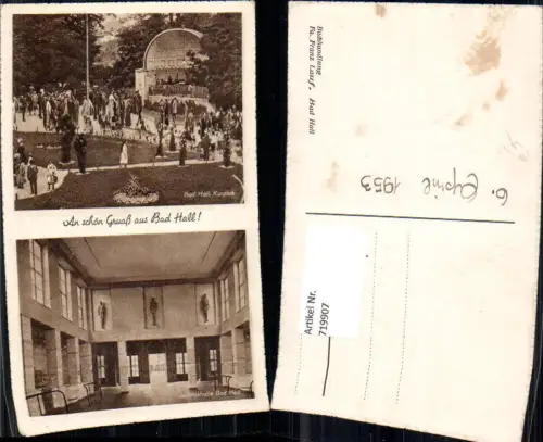 719907 Mehrbild AK Bad Hall Kurpark Jodtrinkhalle 1953