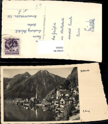 720301 Foto AK Hallstatt Ansicht mit Kirche
