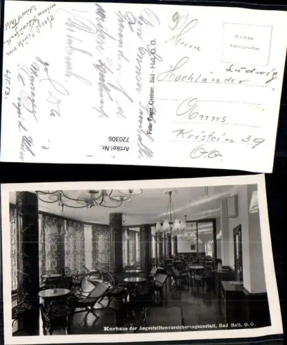 720306 Foto AK Bad Hall Kurhaus d. Angestelltenversicherung Innenansicht