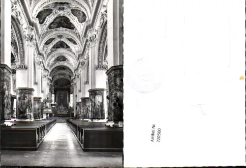 720500 Foto AK Kremsmünster Stiftskirche Pfeiler Mittelschiff m. Bildteppichen c. Reydams