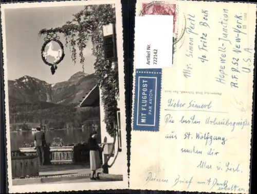 722142 St. Wolfgang Weisses Rössl Terrasse Salzkammergut Bez. Gmunden