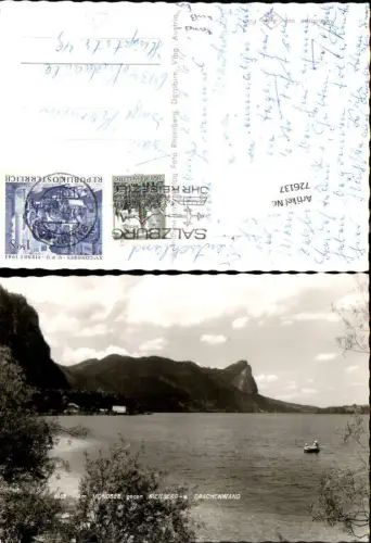 726137 Mondsee m. Drachenwand Kienberg Boot pub Photo Rhomberg