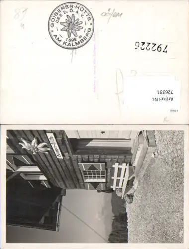726391 Goiserer Hütte bei Goisern am Kalmberg pub Fettlinger Goisern Hüttenstempel