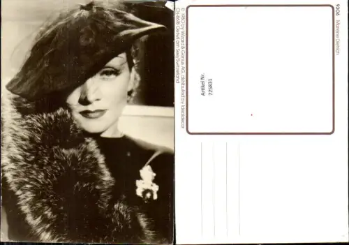 725831 Schauspielerin Marlene Dietrich