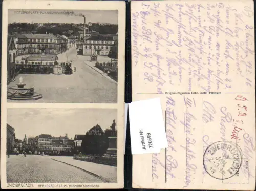 726699 Zweibrücken Herzogsplatz Feldpost III. Bayerische Inf. Div.