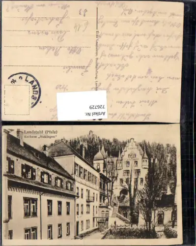 726729 Landstuhl Pfalz Kurhaus Sickingen LK Kaiserslautern Feldpost Pirmasens