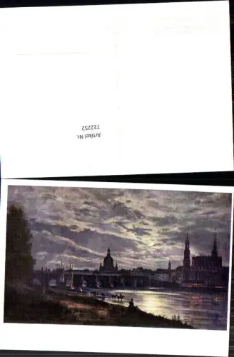 722252 Künstler AK J. Ch. Claussen Dahl Dresden b. Vollmondschein