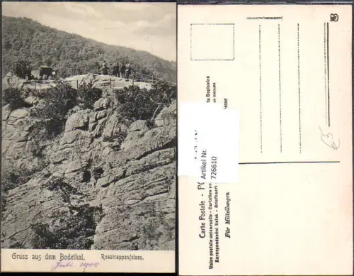 726610 Gruss aus dem Bodethal Bodetal Harz Thale Treseburg Rosstrappenfelsen
