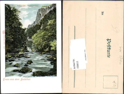 726611 Gruss aus dem Bodethal Bodetal Teufelsbrücke Thale Treseburg